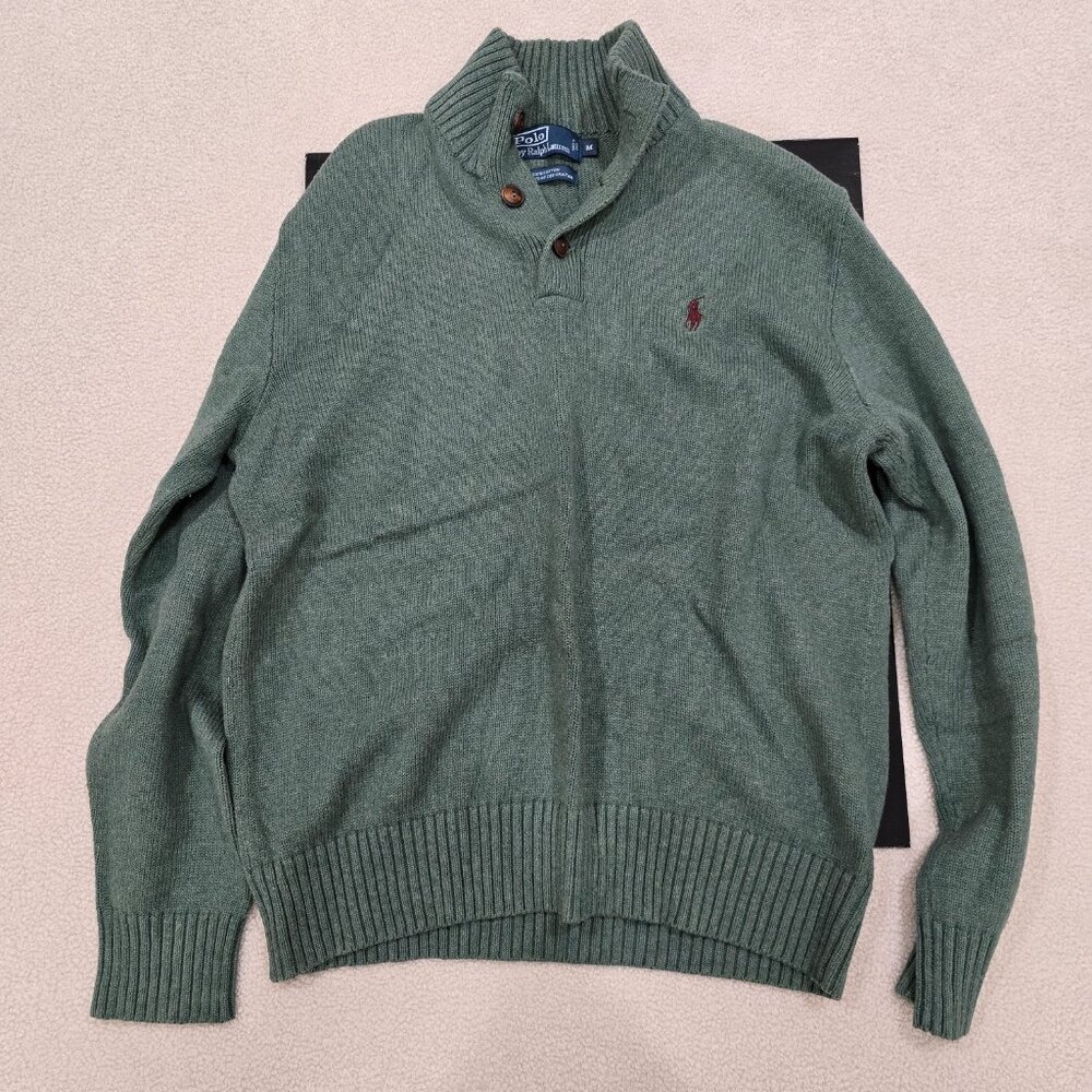 Polo Ralph Lauren Men's Classic 3 Button Up Cotton Sweater Size Medium